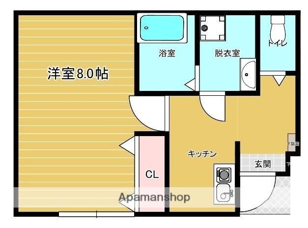 MALLOW 北棟(1K/1階)の間取り写真