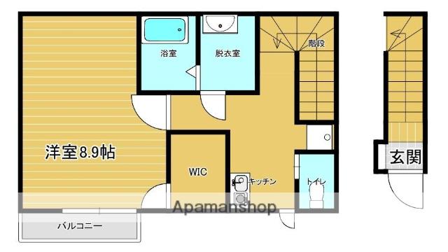 MALLOW 北棟(1K/2階)の間取り写真