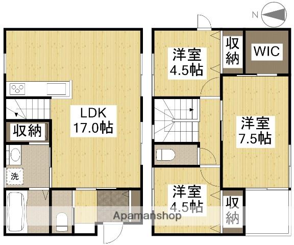 山陽本線 岡山駅 徒歩29分 2階建 新築(3LDK)の間取り写真