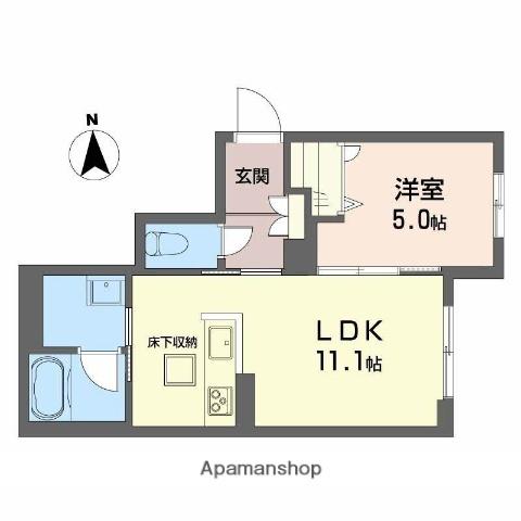 アメリス(1LDK/1階)の間取り写真