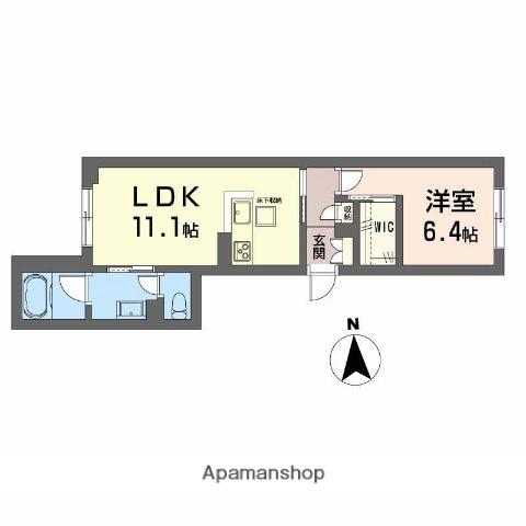アメリス(1LDK/1階)の間取り写真