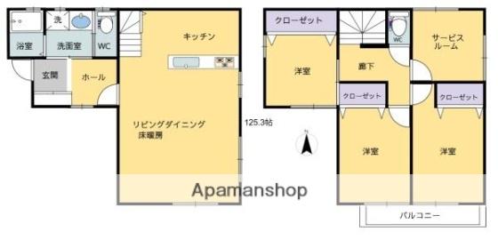 吉備線 備前三門駅 徒歩17分 2階建 築7年(3SLDK)の間取り写真
