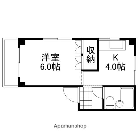 メゾンド京町(1K/3階)の間取り写真
