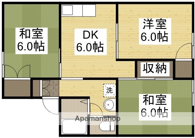 パレーシャル藤原(3DK/2階)の間取り写真