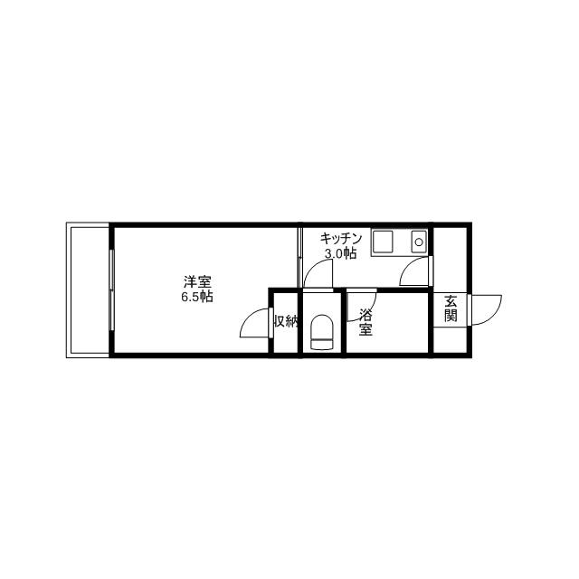 伊福ビューアレイ(1K/4階)の間取り写真