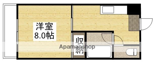 シャトレハイツ今村(1K/3階)の間取り写真