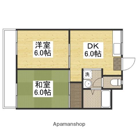 コーポラス高屋(2DK/2階)の間取り写真