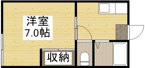ハイツ難波A棟(1K/1階)の間取り写真