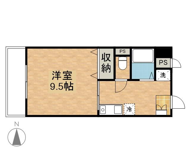 PALAZZOWAKO(1K/3階)の間取り写真