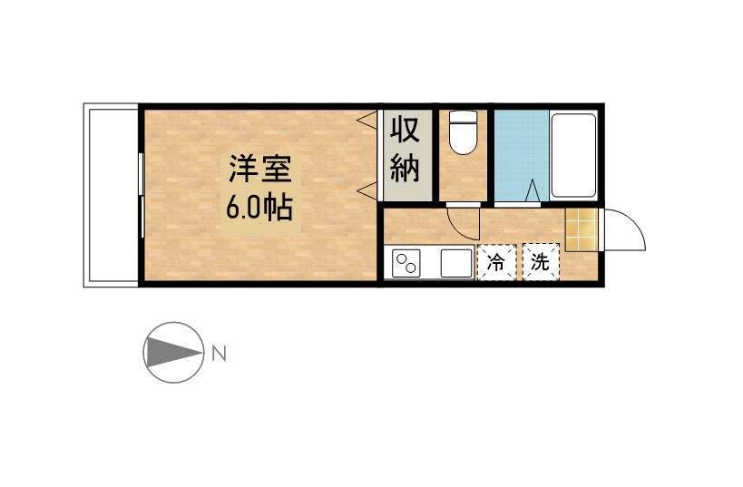 ビッグ・アップル(1K/2階)の間取り写真