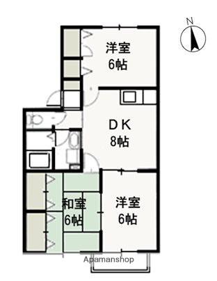 エルハイム2A棟(2DK/2階)の間取り写真