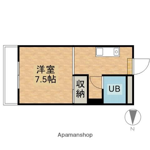 シャンティ東古松(1K/3階)の間取り写真