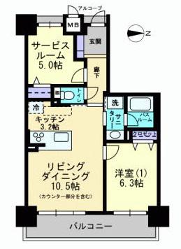 アルファステイツ岡山駅西(1SLDK/10階)の間取り写真