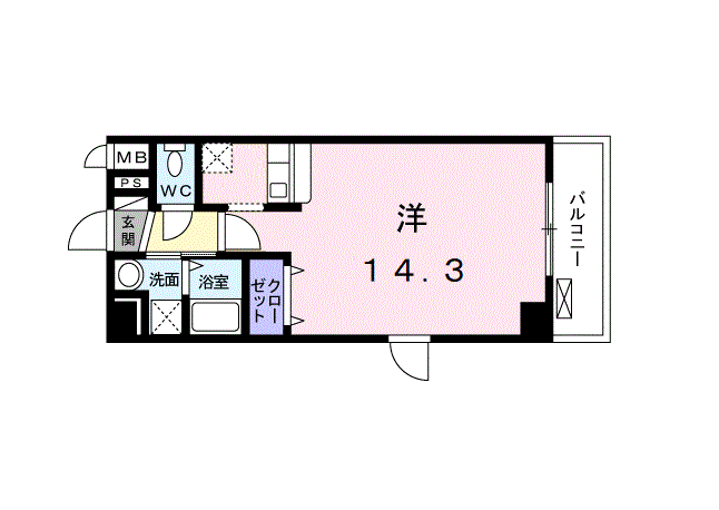 リョーアイ(ワンルーム/6階)の間取り写真