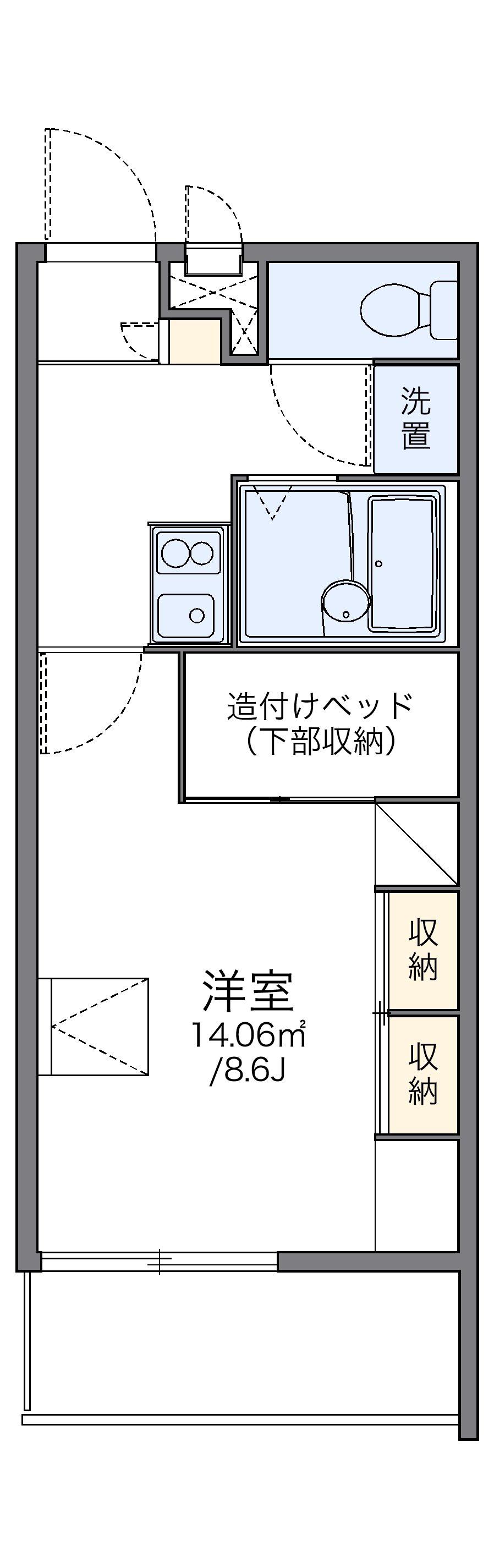 レオパレスUNO(1K/3階)の間取り写真