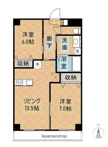 シエル ブルー(2LDK/2階)の間取り写真