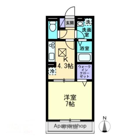 クラージュ B(1K/1階)の間取り写真