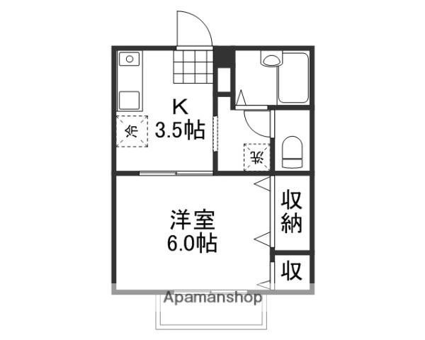 サニースクエア2(1K/1階)の間取り写真