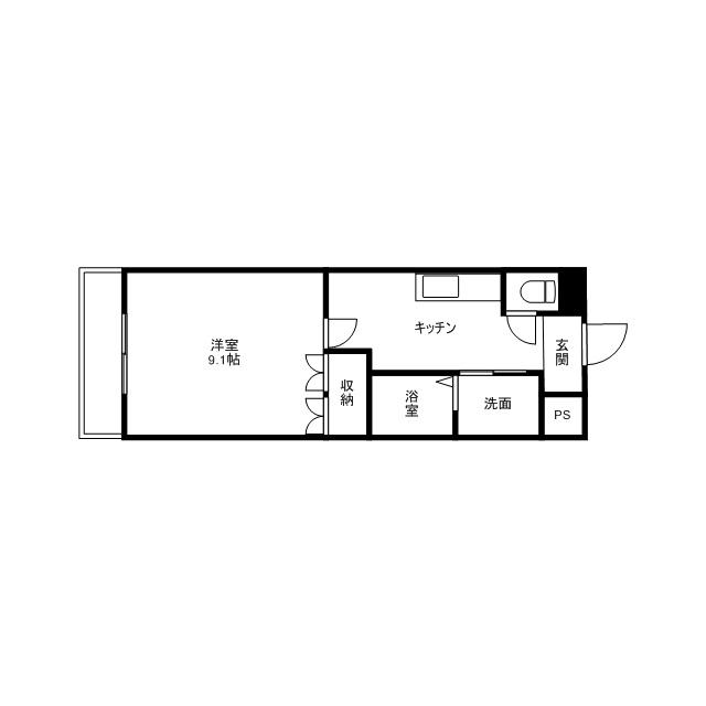 サンユニバースガルデン(1K/2階)の間取り写真