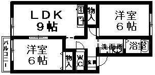 セジュール今村(2LDK/2階)の間取り写真