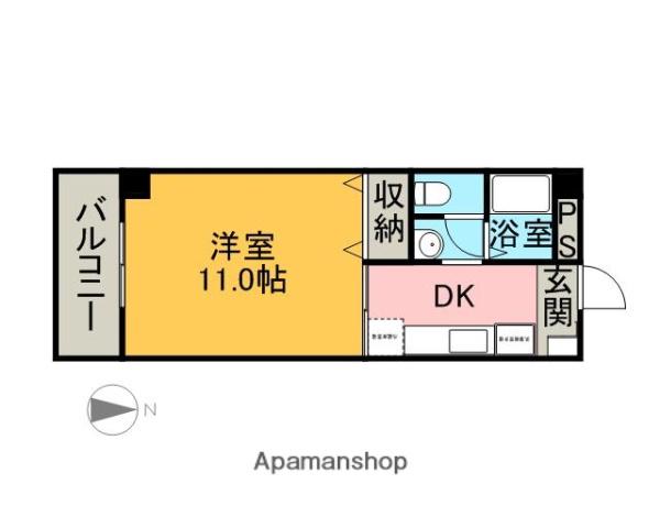 プレジデント高柳(1DK/3階)の間取り写真