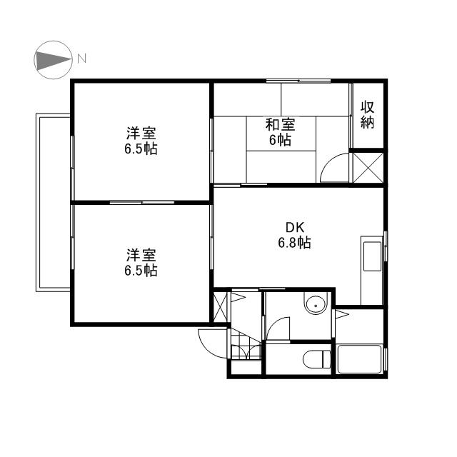 フォーレス高松 A棟(3DK/1階)の間取り写真