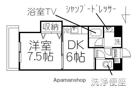 ピュアベルデ医大南(1DK/4階)の間取り写真