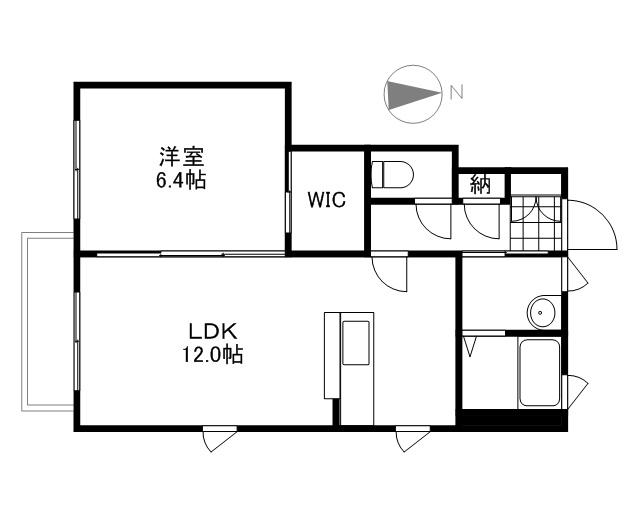 コンフォートリンナ 1番館(1LDK/1階)の間取り写真