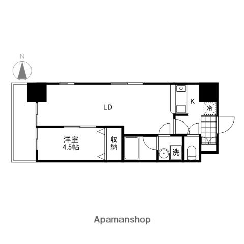 WILLDO岡山大供(1LDK/4階)の間取り写真