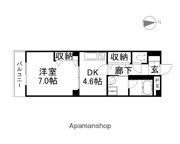 ファルマ(1DK/6階)の間取り写真