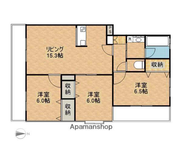 ロイヤルコート伊島(3LDK/3階)の間取り写真