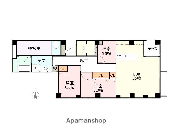 住吉ビル(3SLDK/4階)の間取り写真