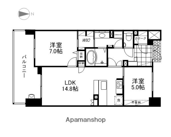 ロイヤルガーデン中山下(2LDK/2階)の間取り写真