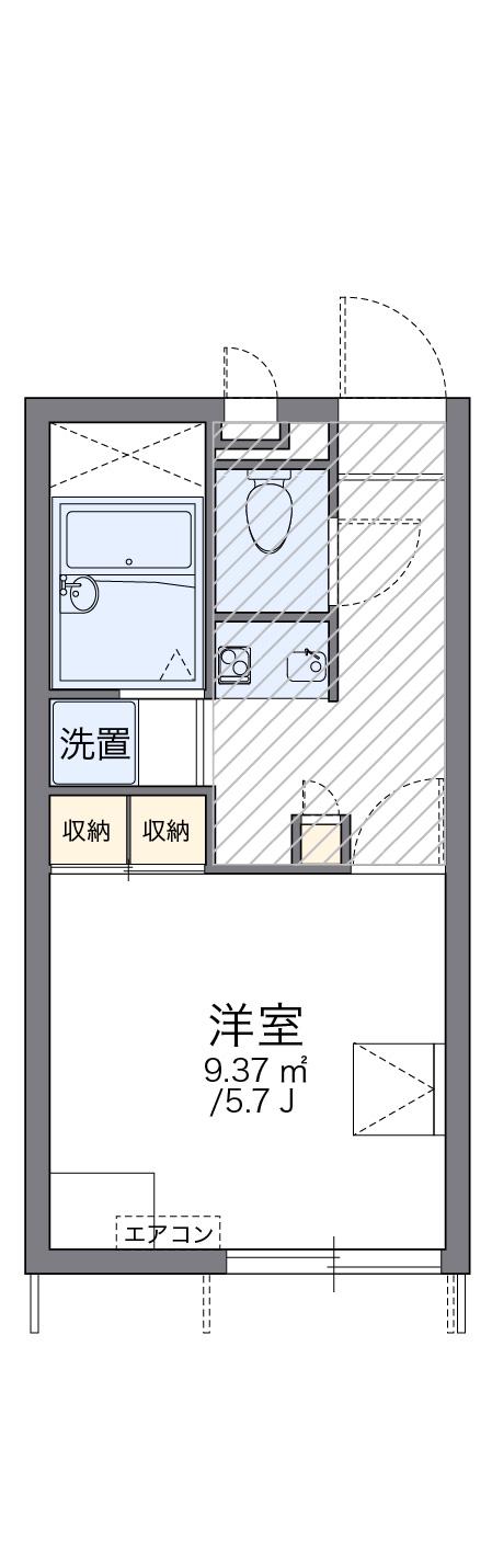レオパレスウイング新福(1K/1階)の間取り写真