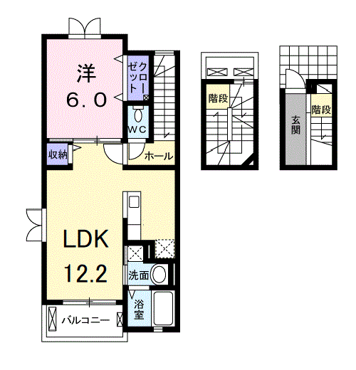 サニーメゾン弐番館(1LDK/3階)の間取り写真
