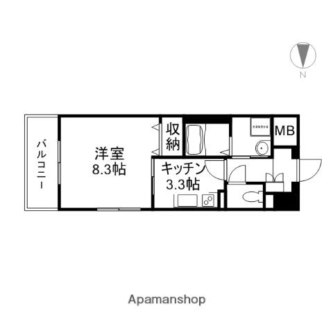 エスペサンサ奥田(1K/3階)の間取り写真