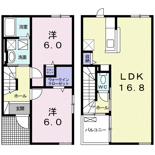 VIVAグランデⅡ(2LDK/1階)の間取り写真