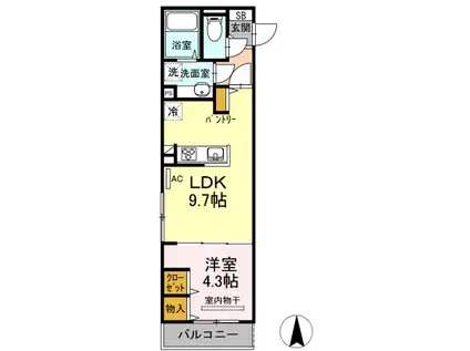 アレグリア(1LDK/2階)の間取り写真