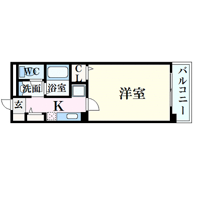 フィネス昭和町(1K/2階)の間取り写真