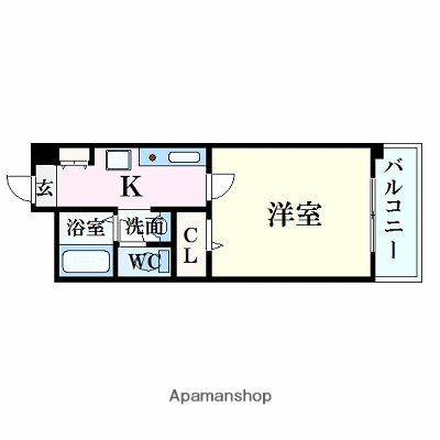 フィネス昭和町Ⅱ(1K/1階)の間取り写真