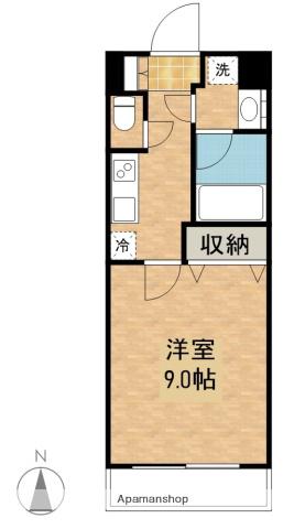 レジデンスカーブ南中央町(1K/11階)の間取り写真