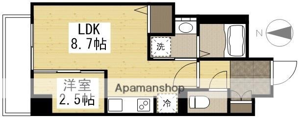 月光 幸町(1LDK/3階)の間取り写真