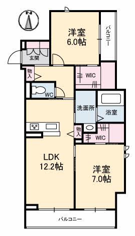 岡山電軌清輝橋線 東中央町駅 徒歩2分 4階建 築7年(2LDK/3階)の間取り写真