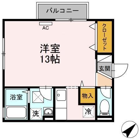 FOREST VALLEY B棟(ワンルーム/2階)の間取り写真