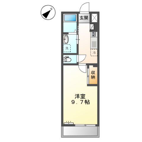 スカイコート(1K/2階)の間取り写真