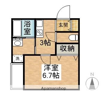 ヴィーナスコート島田本町(1K/1階)の間取り写真