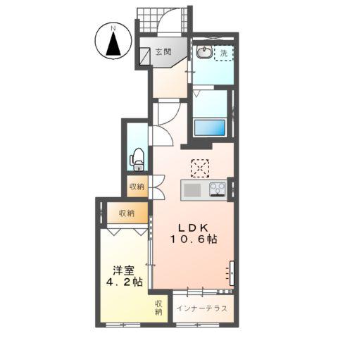 ラヴィソント(1LDK/1階)の間取り写真