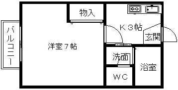 ナウ・ビラージュ(1K/2階)の間取り写真