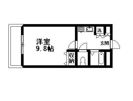 エトワールハイツ(1K/2階)の間取り写真