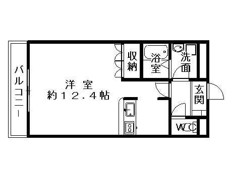 アンジュール平井(ワンルーム/1階)の間取り写真